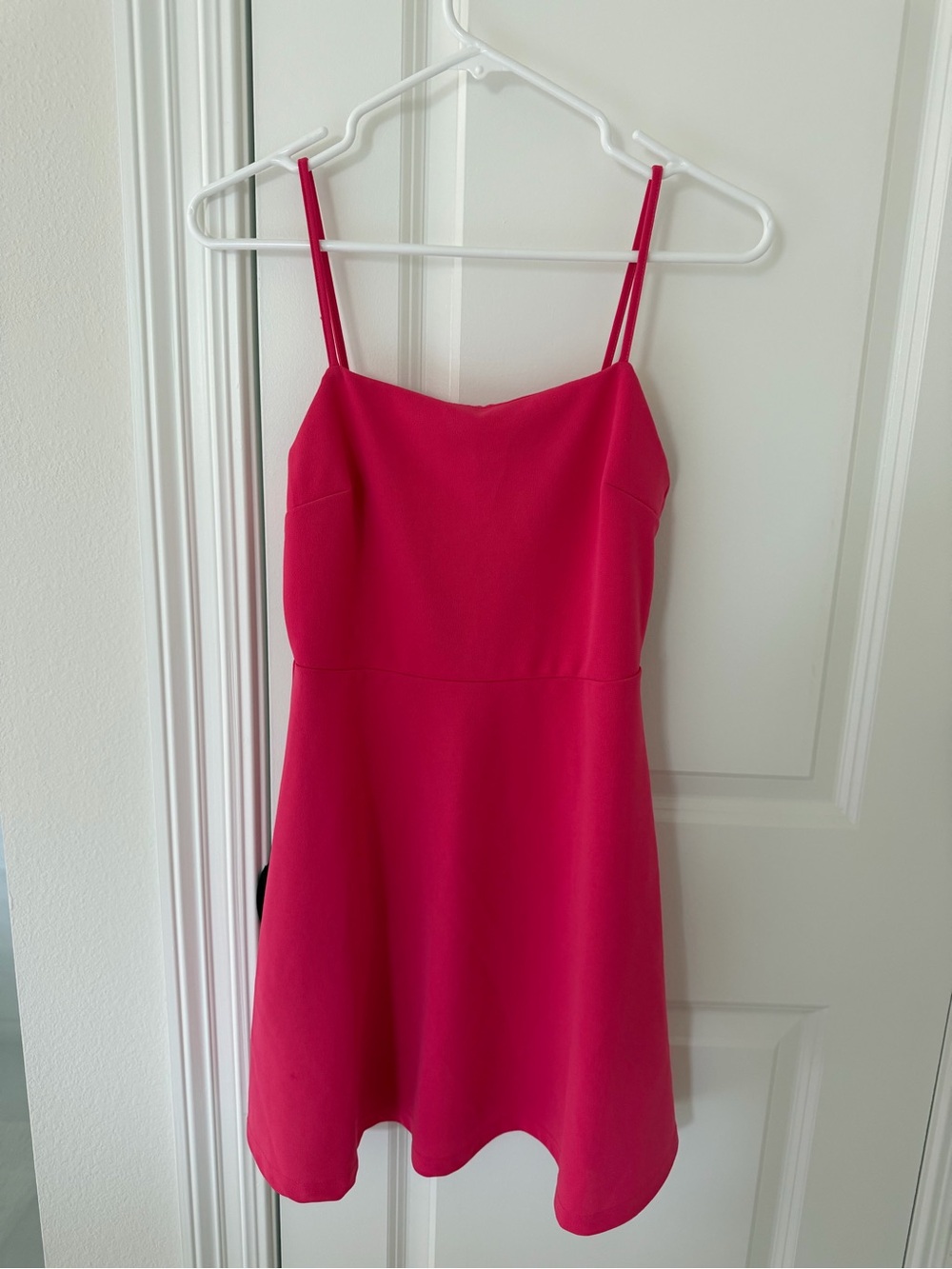 She + Sky Hot Pink Spaghetti Strap Mini Dress